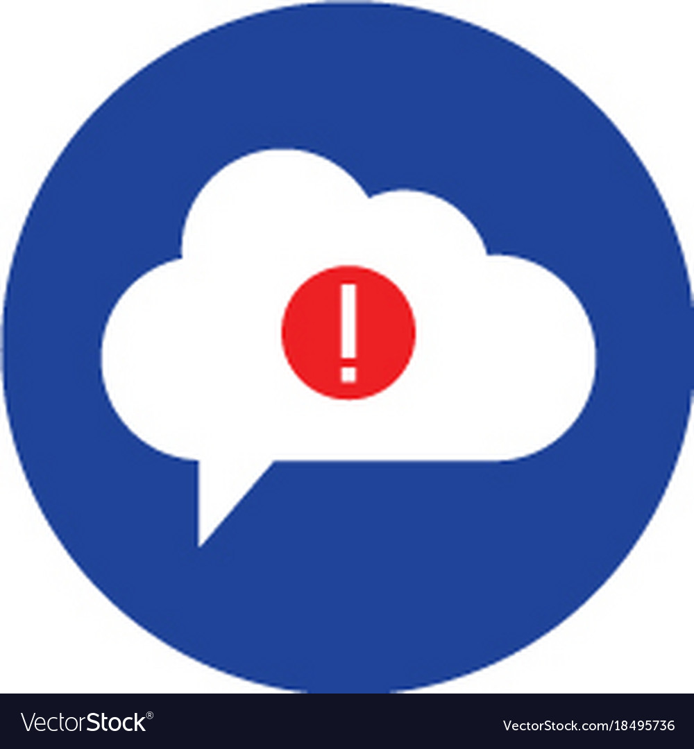 Cloud warning icon computing concept