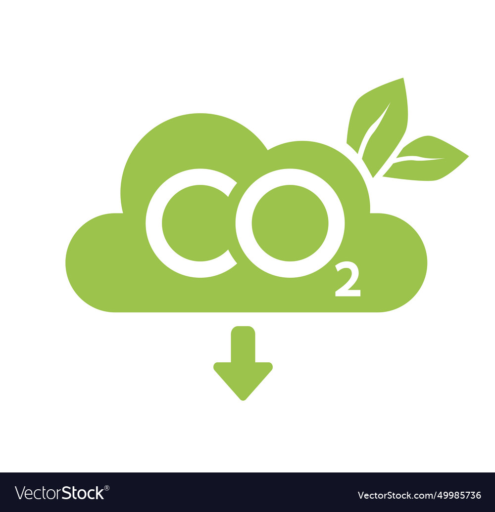 Co2 neutral icon carbon gas emission reduction Vector Image