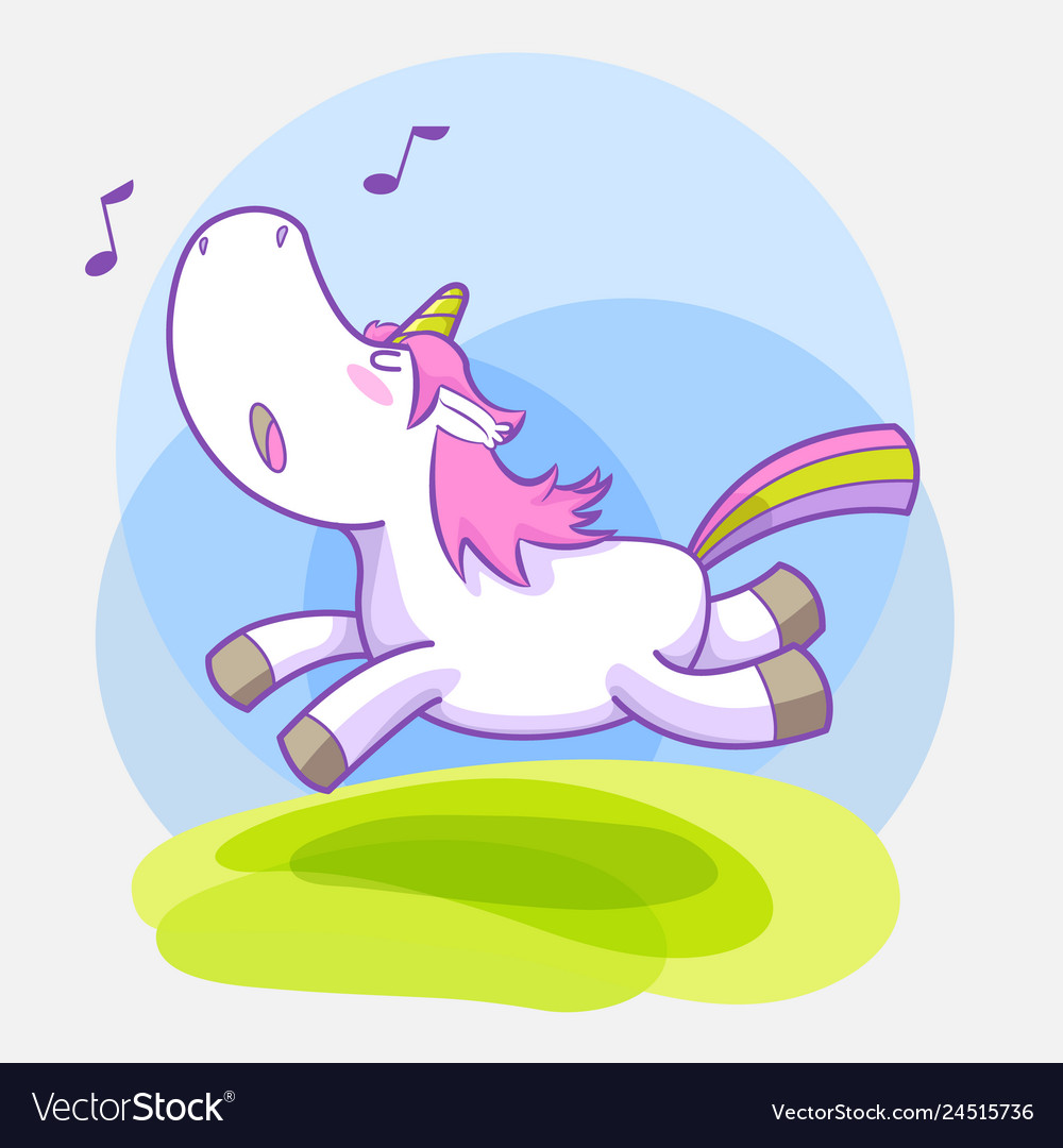 Cute little unicorn sticker set