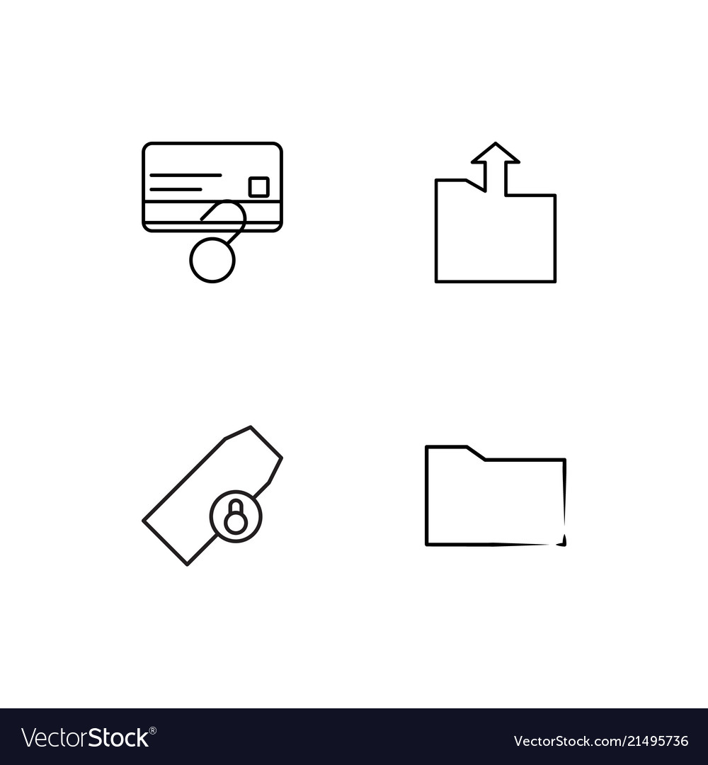 Cyber security linear icons set simple outline