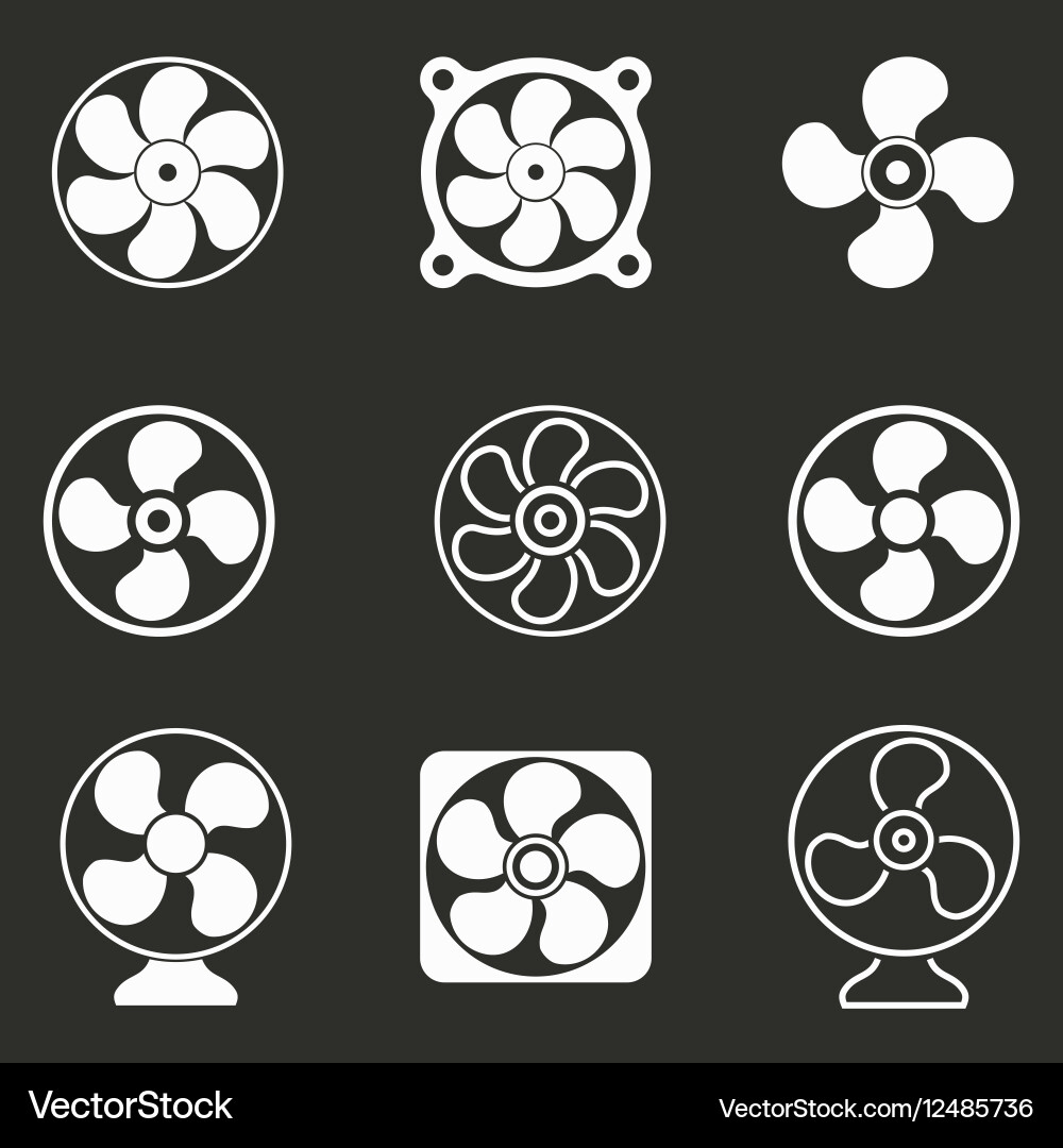 Fan icon set Royalty Free Vector Image - VectorStock