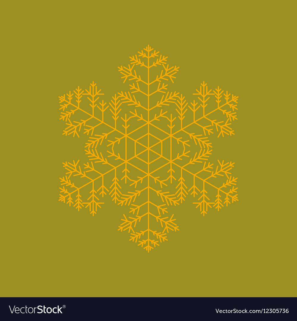 Flat on background of snowflake