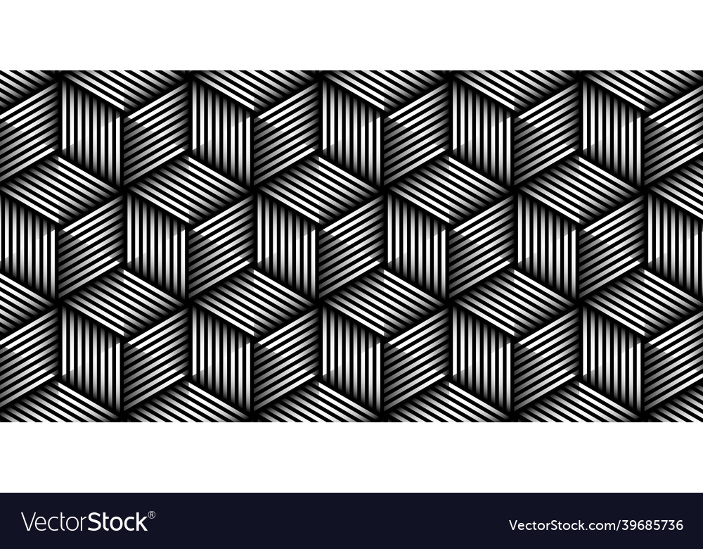 Geometric Cube Pattern Monochrome