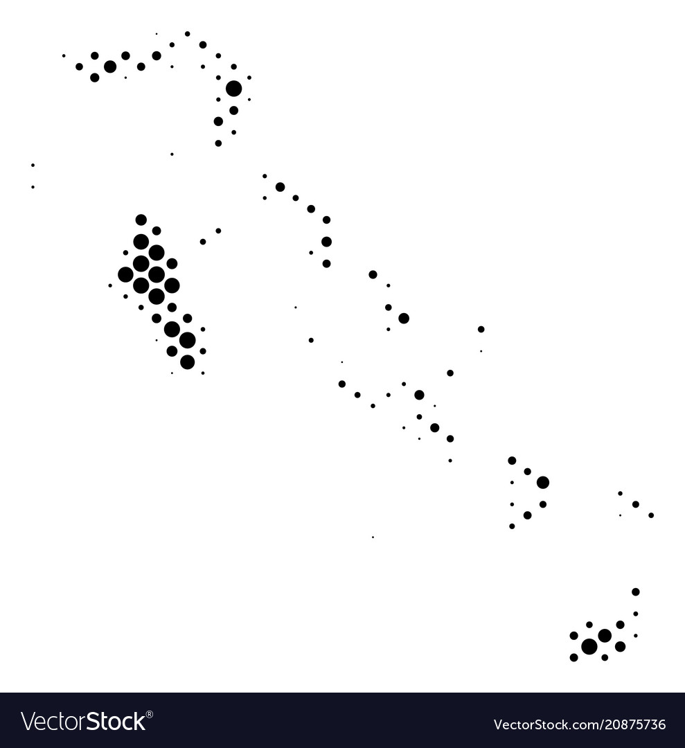 Halftone abstract bahamas islands map