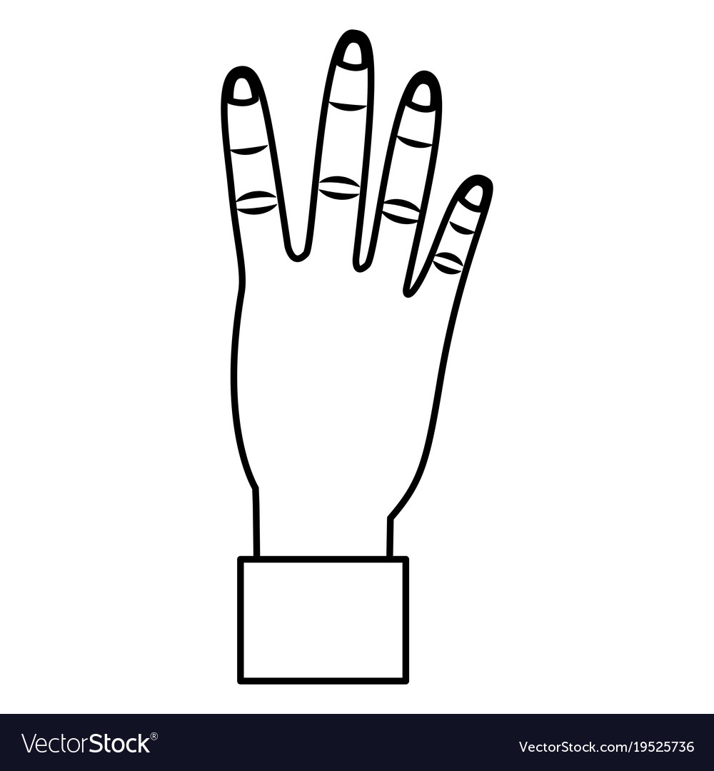 Hand showing four count gesture