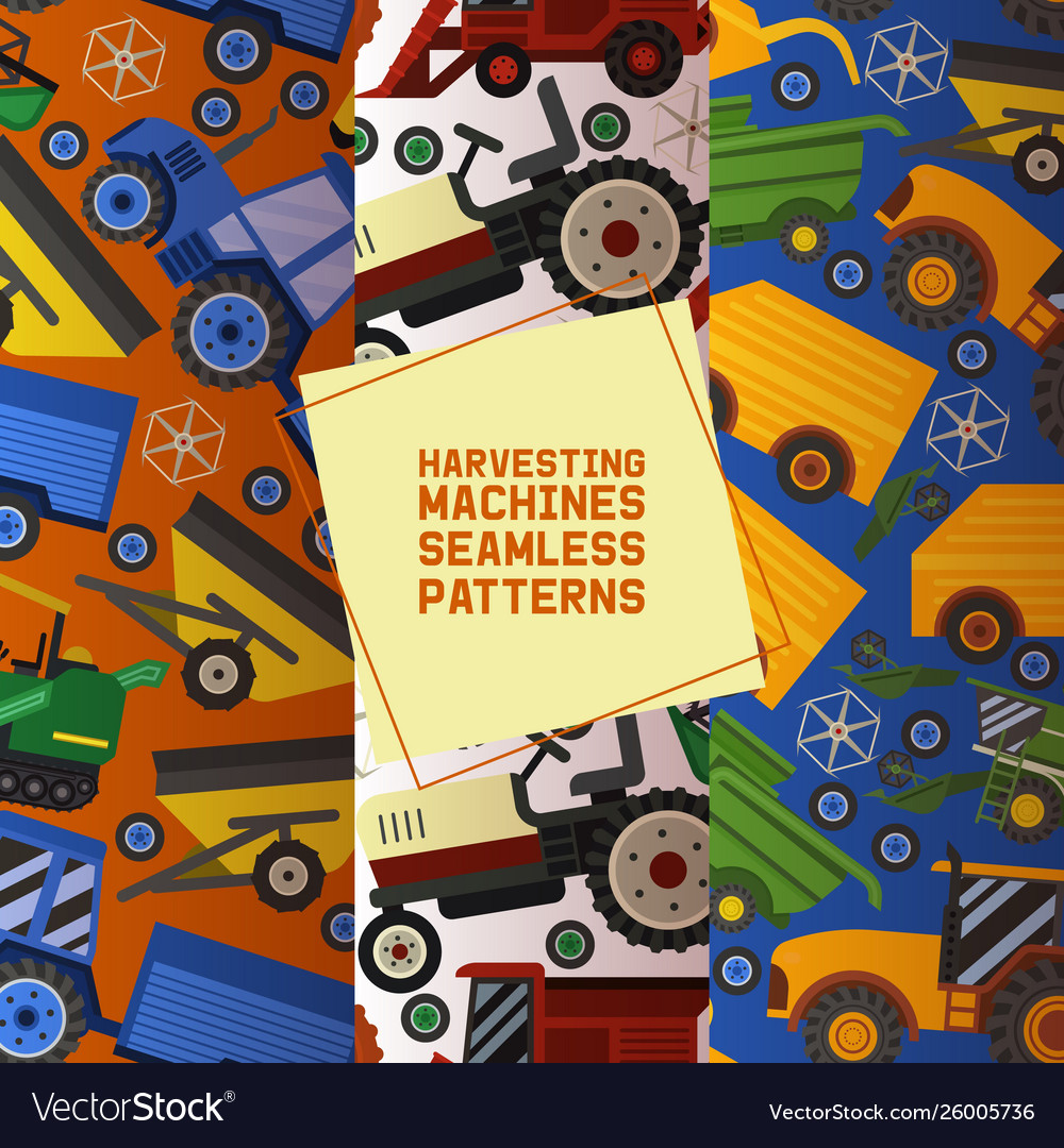 Harvesting machines set seamless patterns