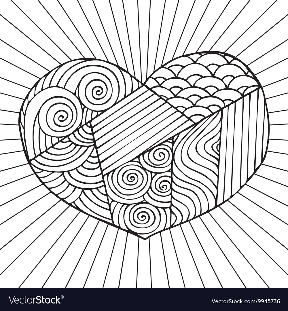 Heart Zentangle Pattern