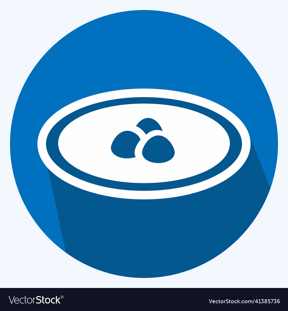 Icon dumpling soup - long shadow style simple