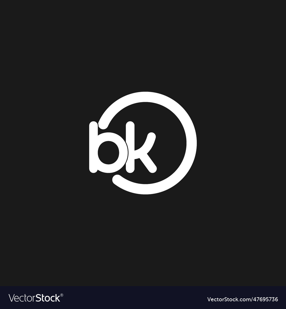 Initials bk logo monogram with simple circles