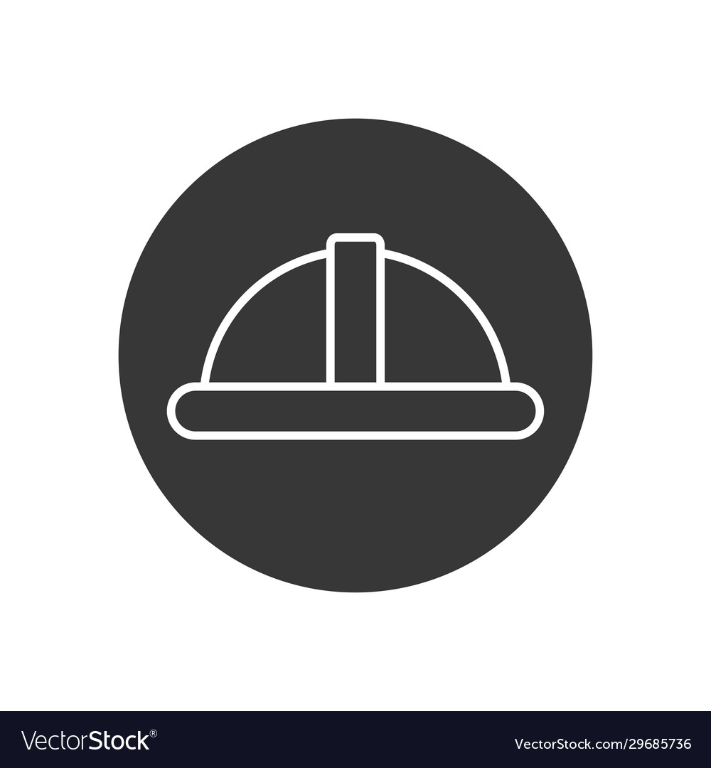 Isolated builder helmet line block style icon
