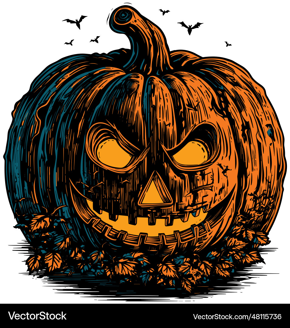 Jack o lantern colored Royalty Free Vector Image