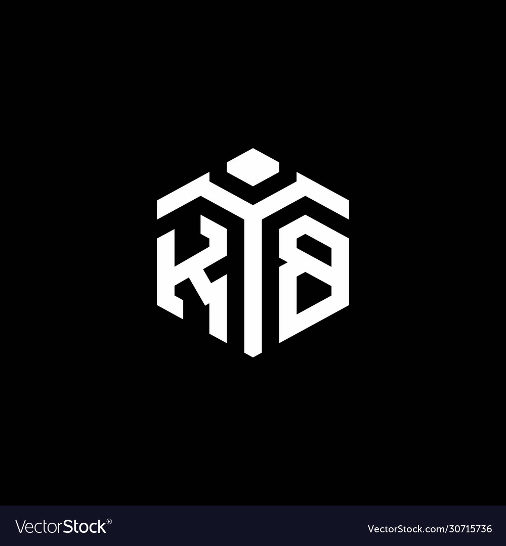 Kb monogram logo with abstract hexagon style