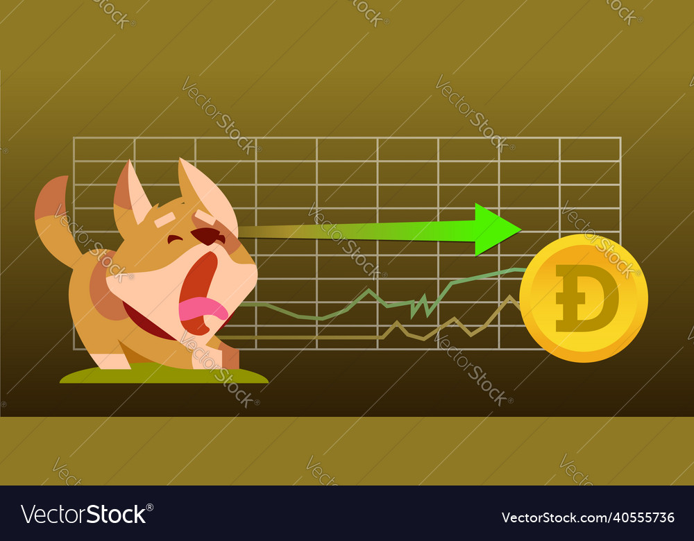 Multi-colored scheme of slow growth dogecoin