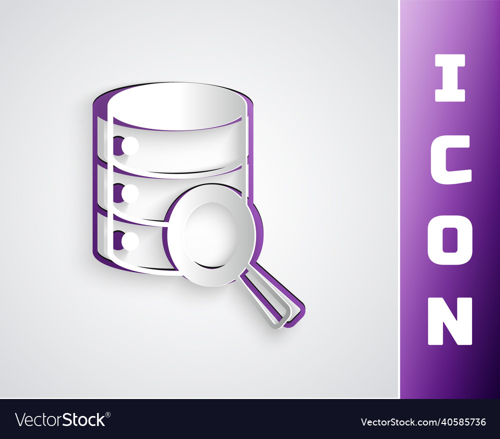 Paper cut server data web hosting icon isolated vector image Paper cut server data web hosting icon isolated