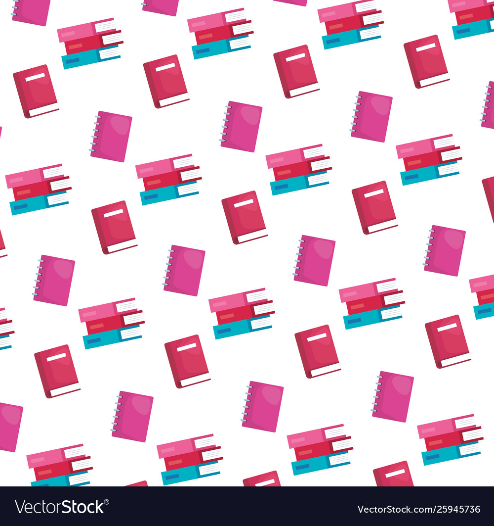 Pile textbooks library pattern background Vector Image