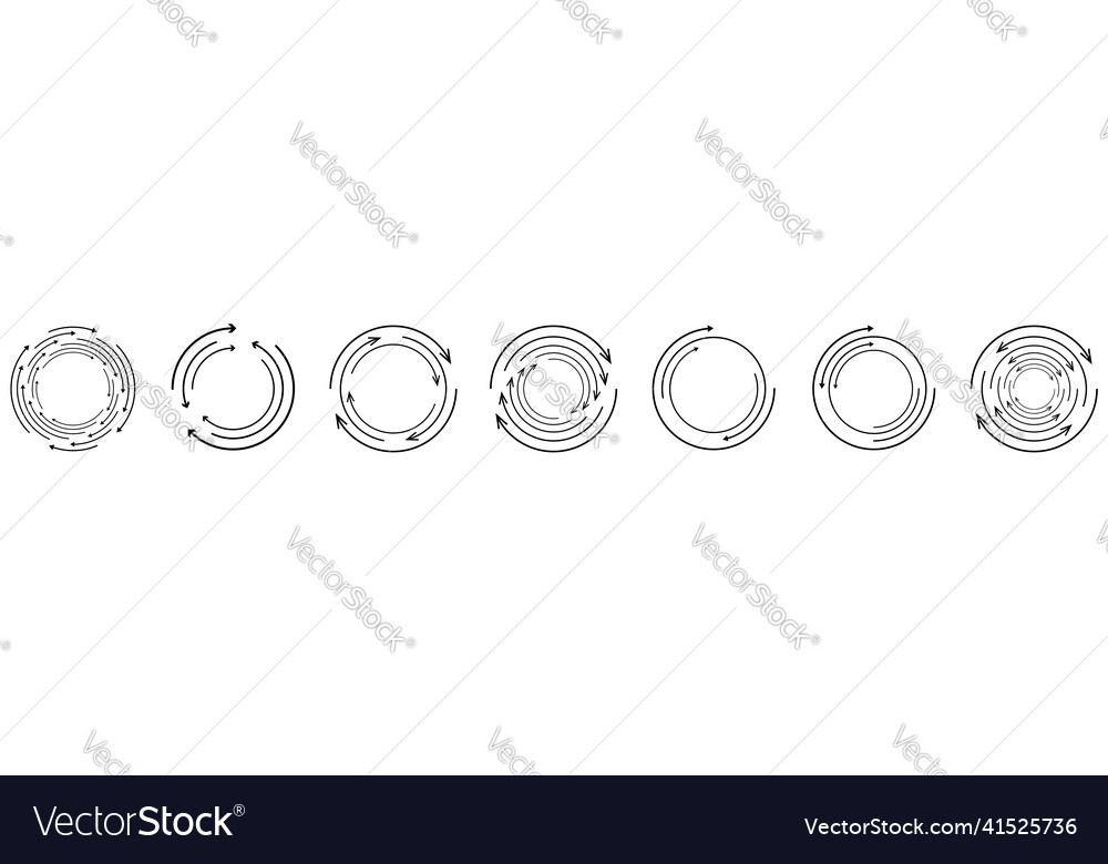 Random circular cycle arrow element spiral