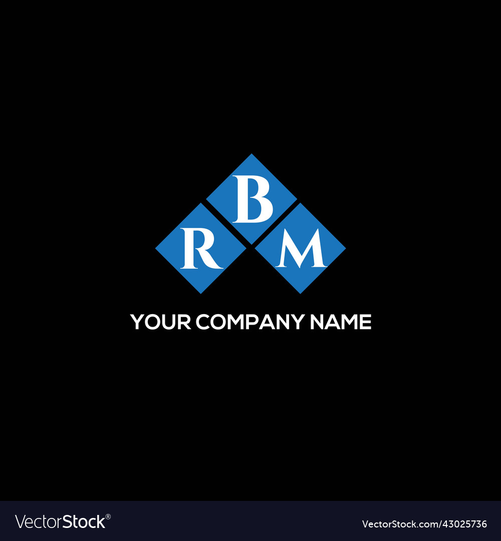 Rbm letter logo design on black background Vector Image