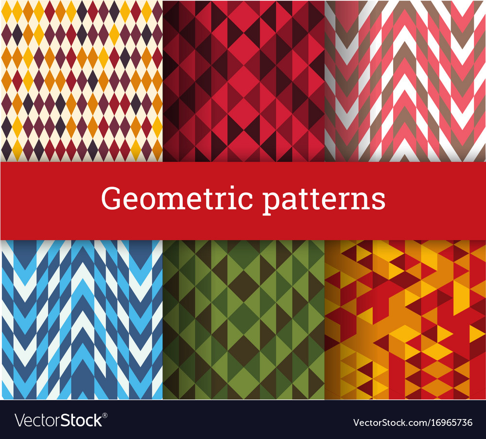 Seamless geometric patterns set