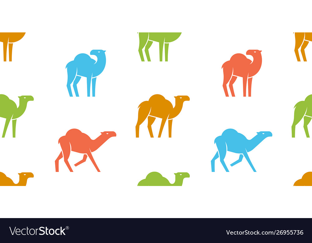 Seamless pattern with camel logo