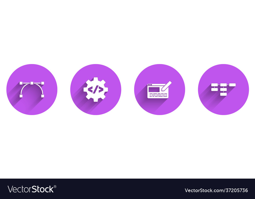 Set Bezier Curve Front End Development Ui Or Ux Vector Image