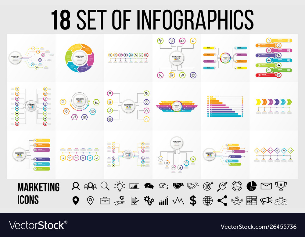 Set of infographics elements design template