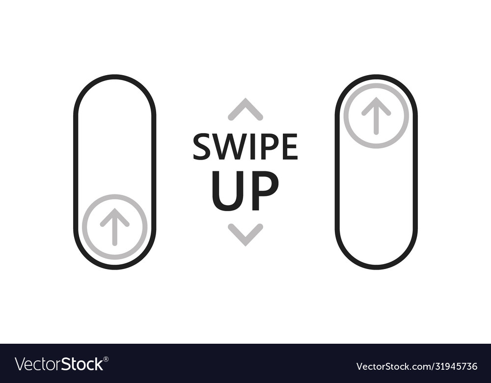 Swipe up icon set isolated on white background vector image Swipe up icon set isolated on white background