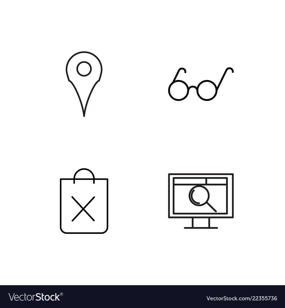 Web simple outlined icons set vector image Web simple outlined icons set