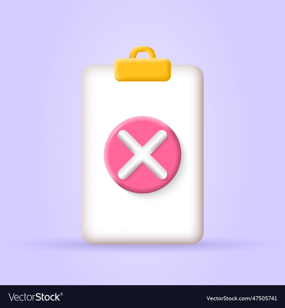 3d checklist set with circle cross check mark vector image 3d checklist set with circle cross check mark