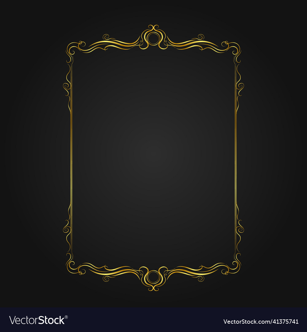 Abstract golden rectangular frame