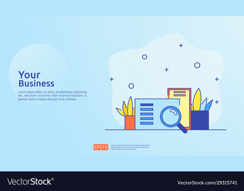 Accounting document data report concept vector image Accounting document data report concept