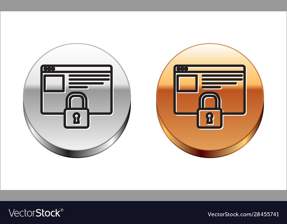 Black line secure your site with https ssl icon