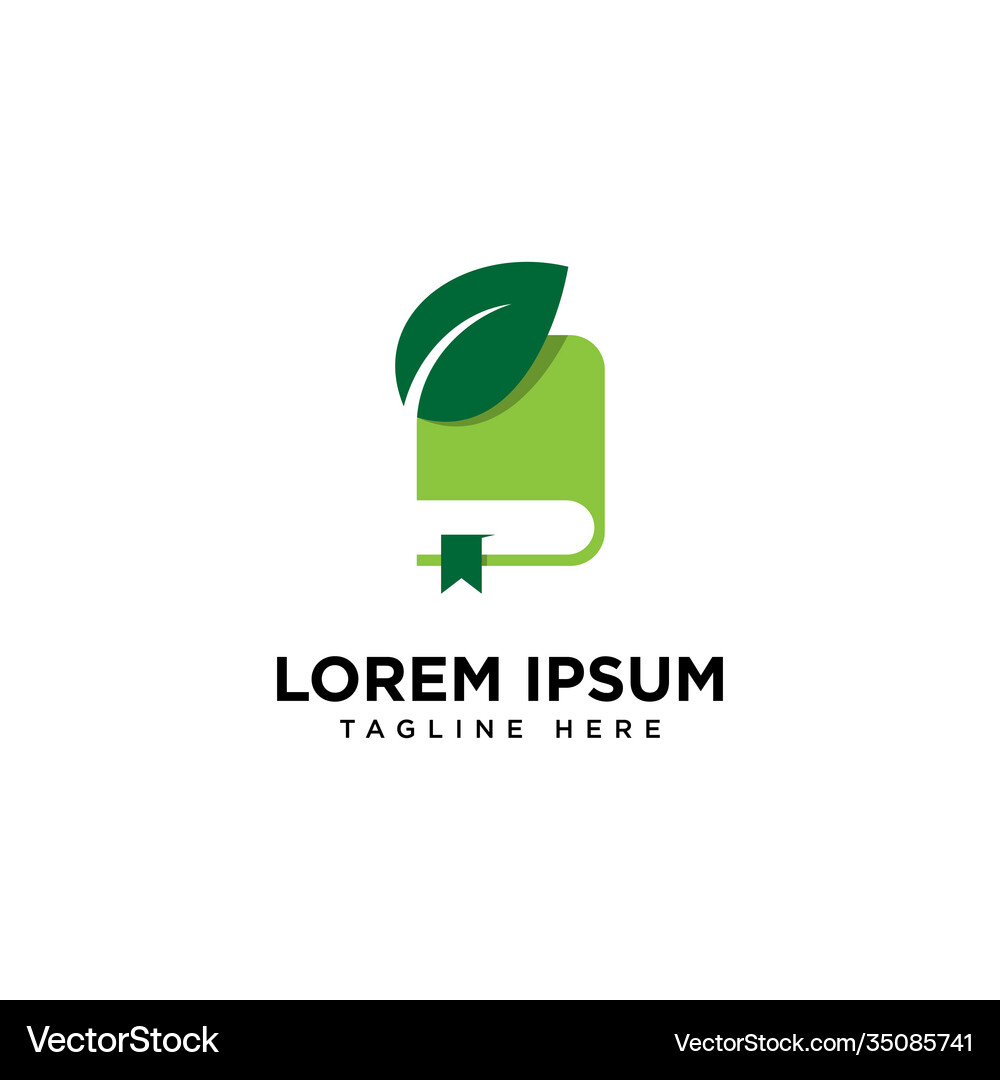 Book leaf logo design template Royalty Free Vector Image
