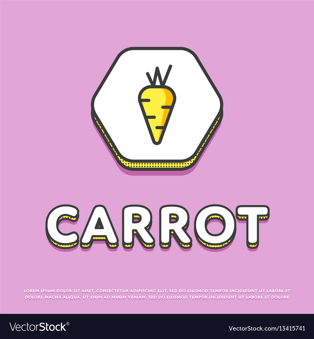 Carrot colour icon in line design