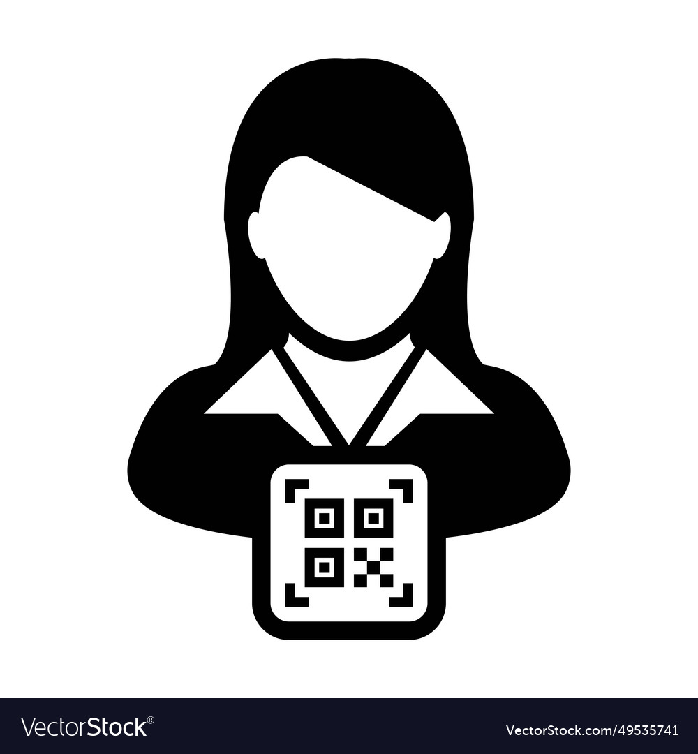 Digital id icon avatar with qr code for biometric