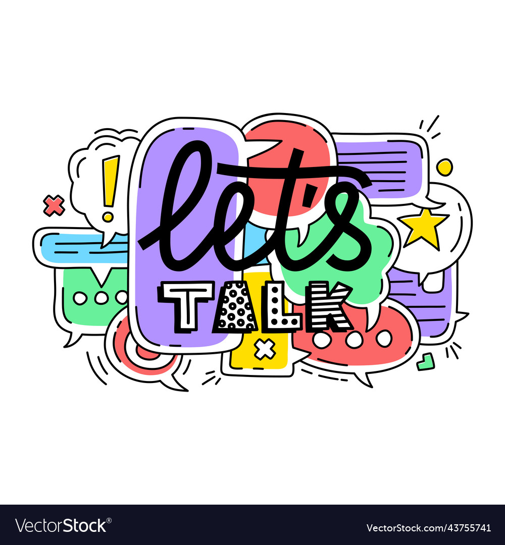 Doodle of colorful dialog speech bubbles vector image Doodle of colorful dialog speech bubbles