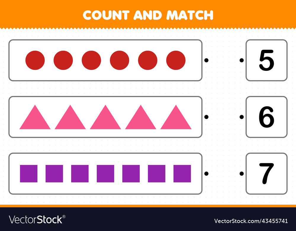 Education game for children count and match Vector Image