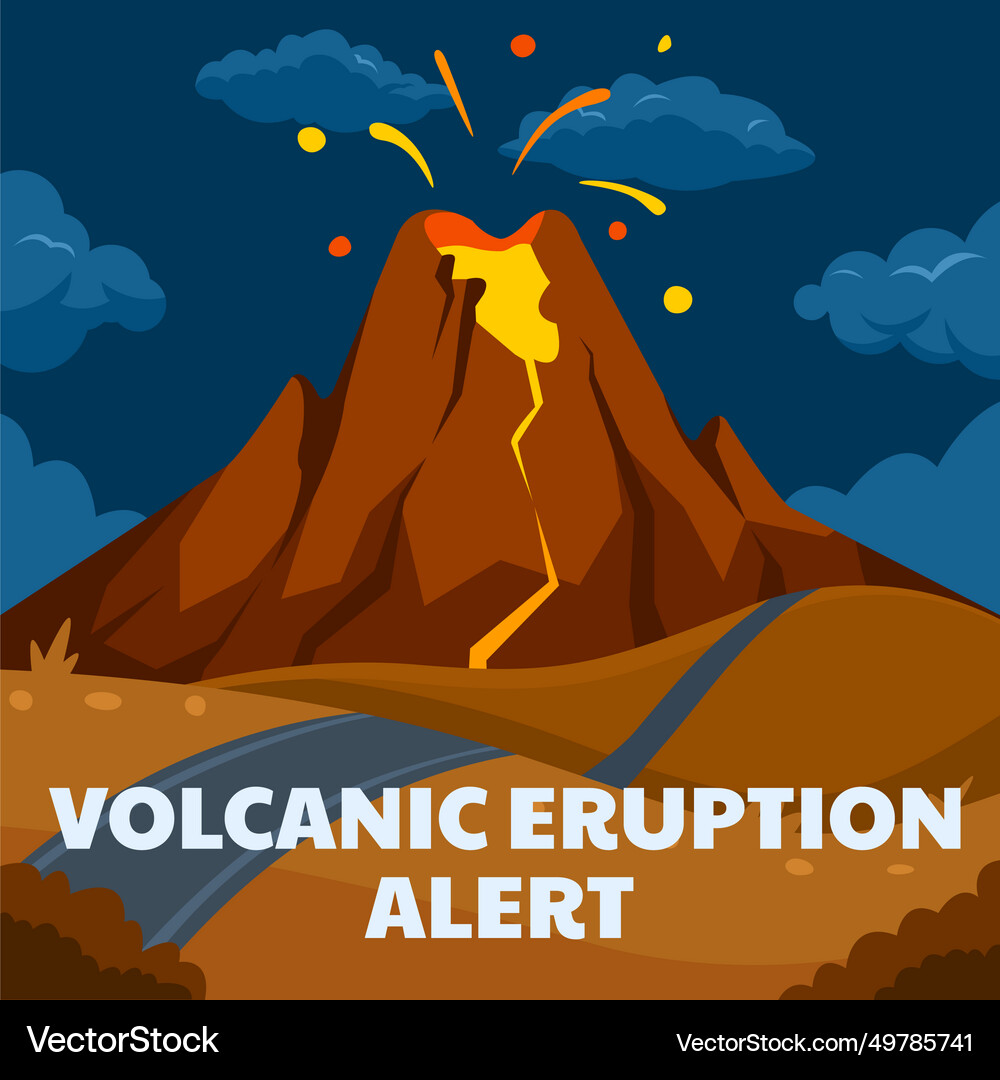 Explosion of volcano eruption Royalty Free Vector Image