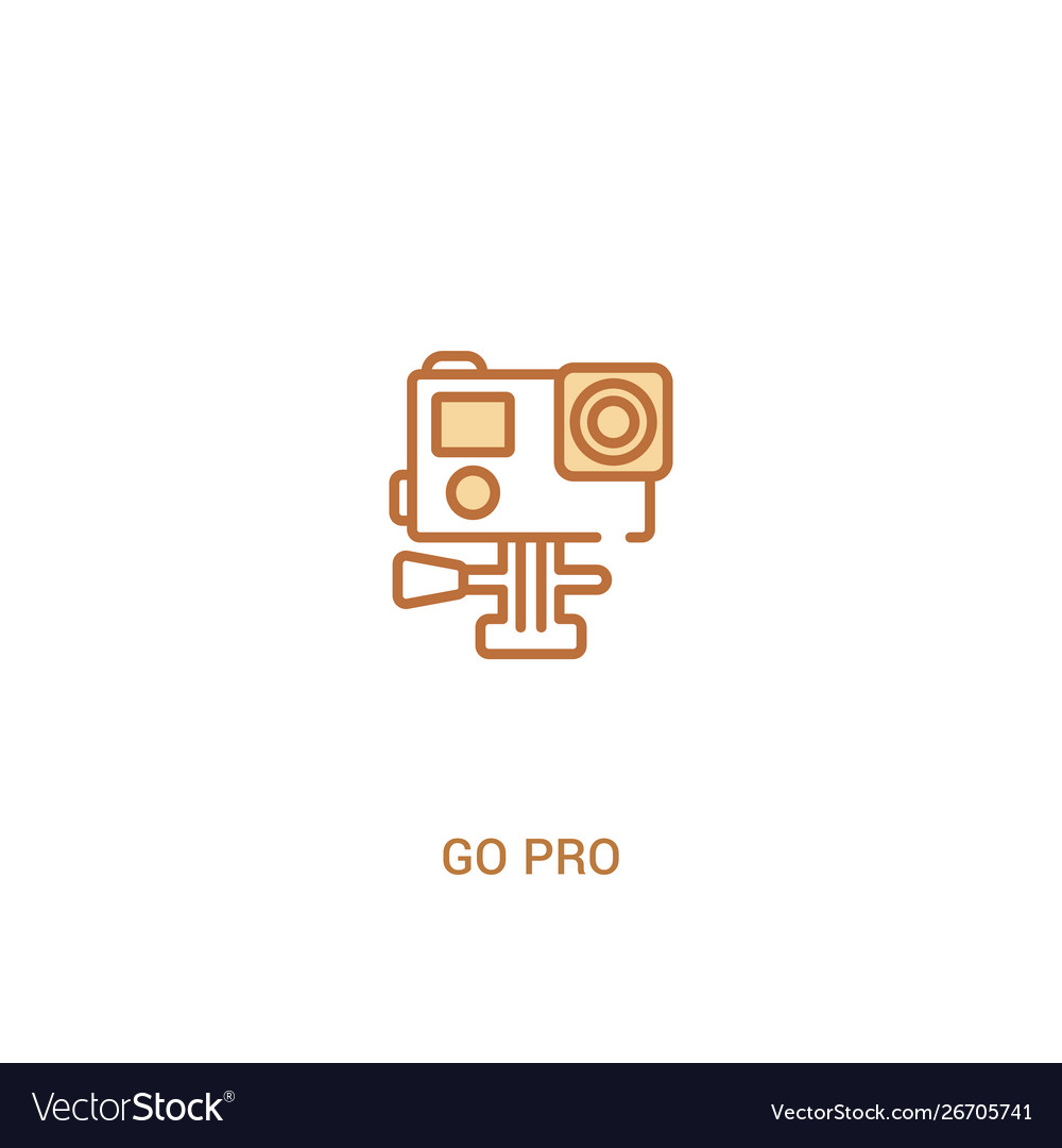 Go pro concept 2 colored icon simple line element vector image Go pro concept 2 colored icon simple line element