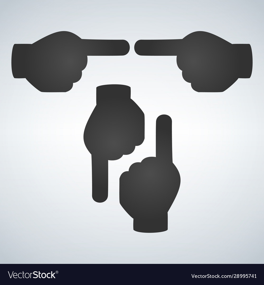 Hand pointer icon on white background vector image Hand pointer icon on white background