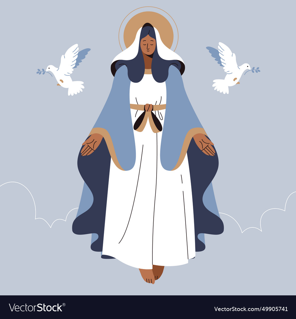 Immaculate conception isolated on white background Vector Image Immaculate conception isolated on white background