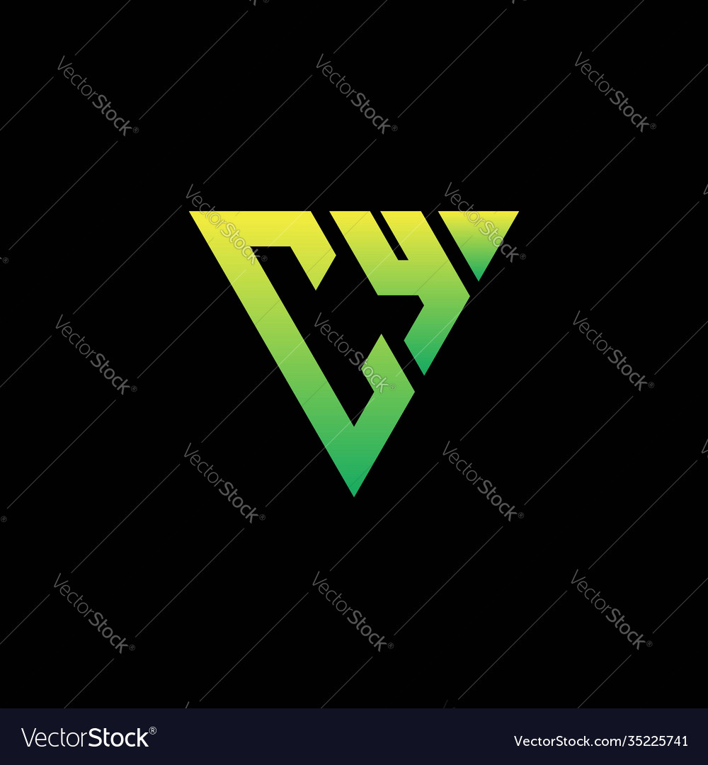 Initial triangle logo monogram with shape vector image Initial triangle logo monogram with shape