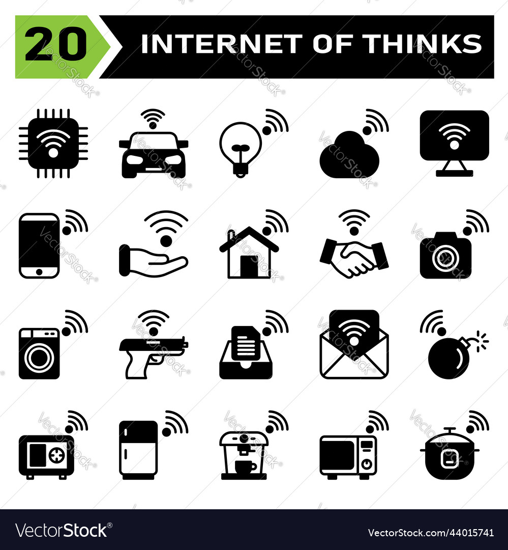 Internet of things icon set include chip