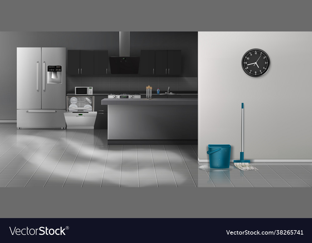 Kitchen cleaning realistic background