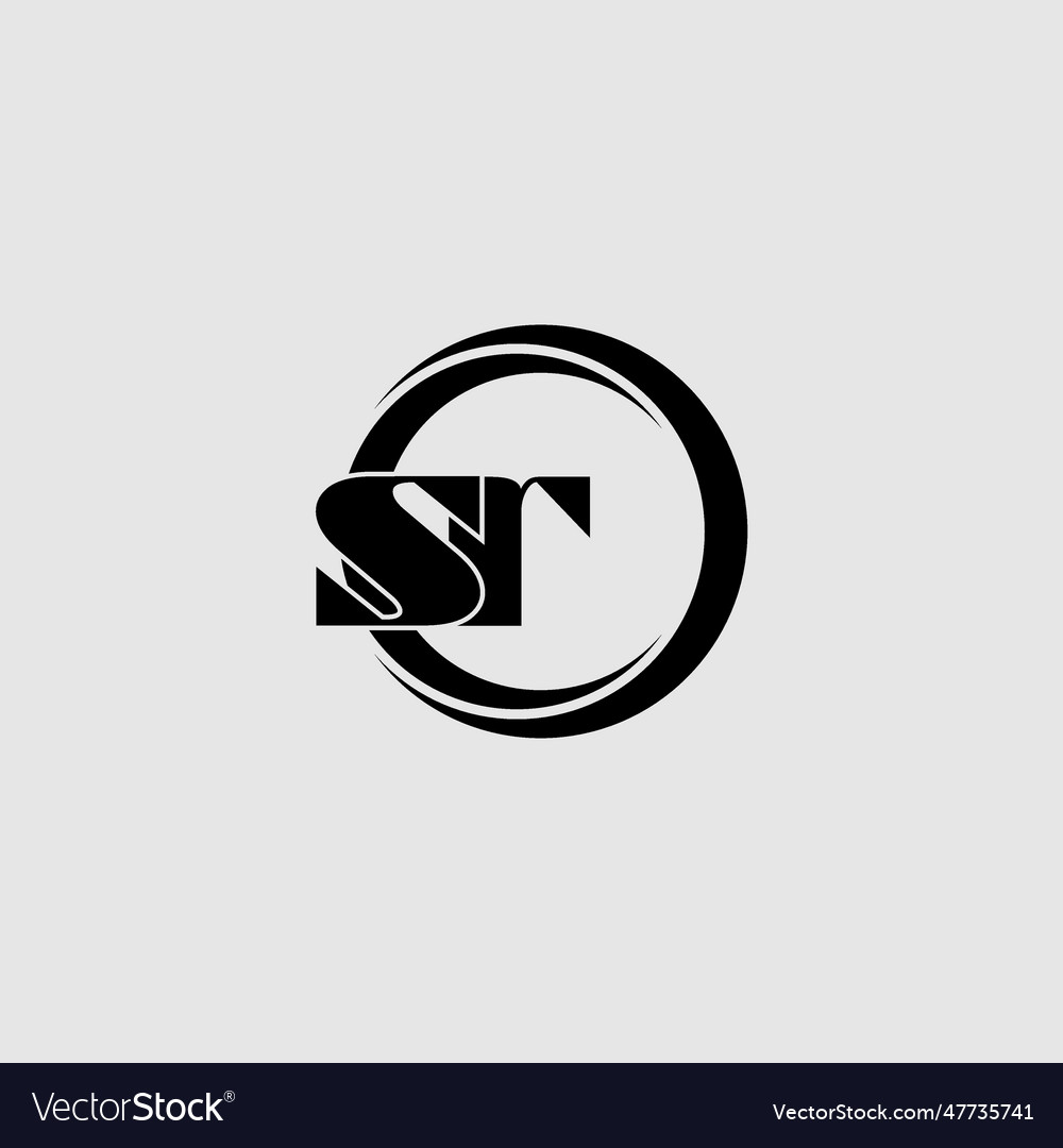 Letters sr simple circle linked line logo Vector Image