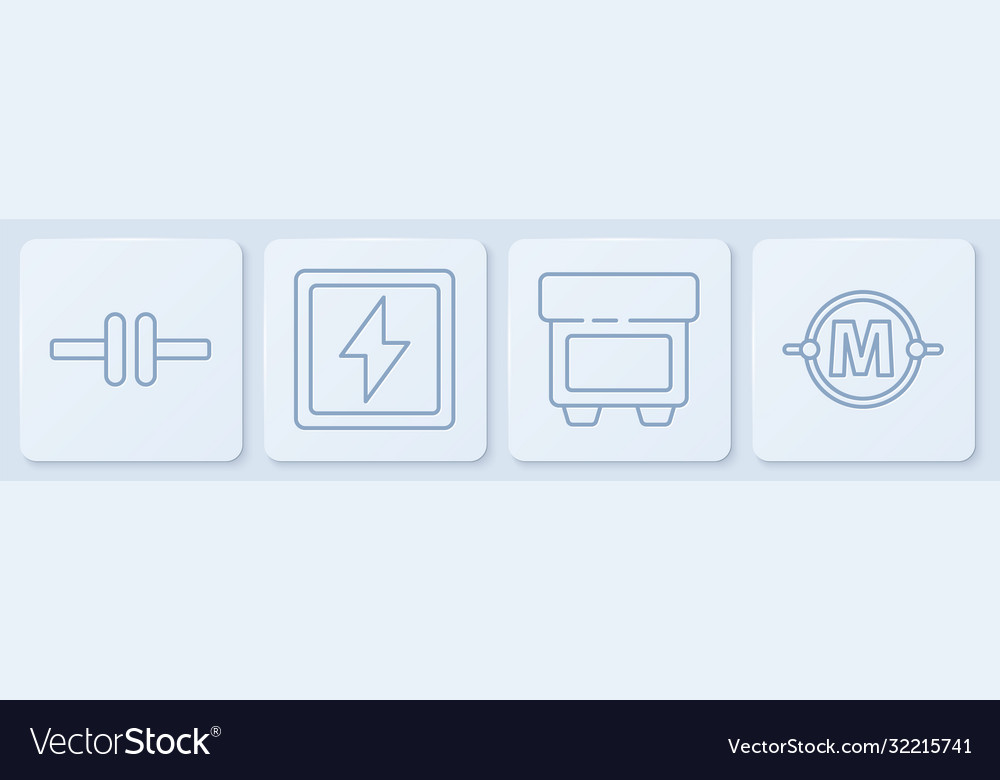 Set line electric circuit scheme fuse lightning vector image Set line electric circuit scheme fuse lightning