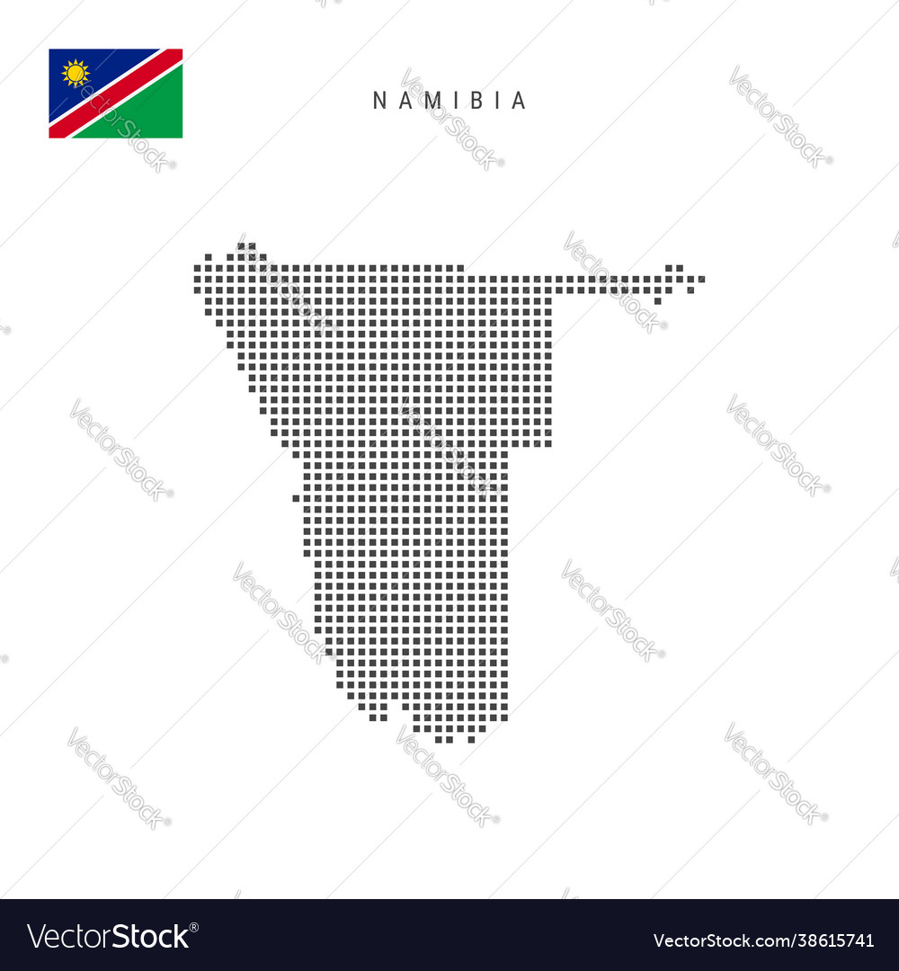 Square dots pattern map namibia namibian vector image Square dots pattern map namibia namibian