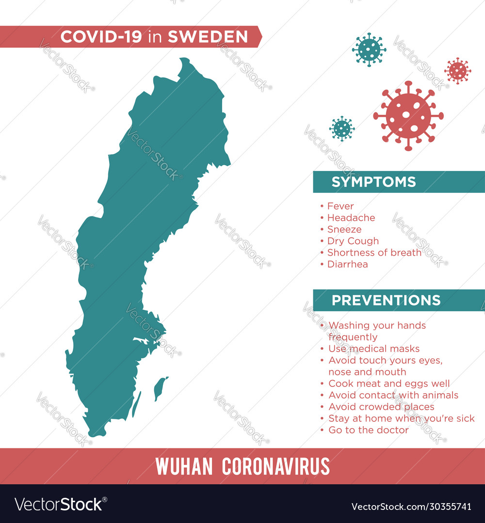 Sweden europe country map covid-29 corona virus Vector Image