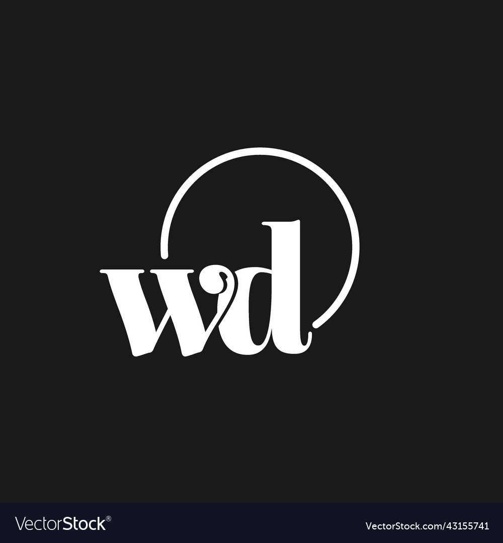 Wd logo initials monogram with circular lines vector image Wd logo initials monogram with circular lines