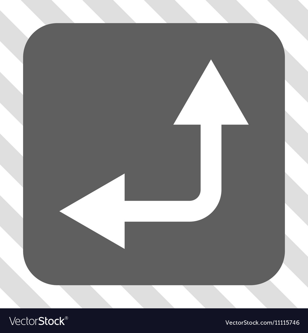 Bifurcation arrow left up rounded square button