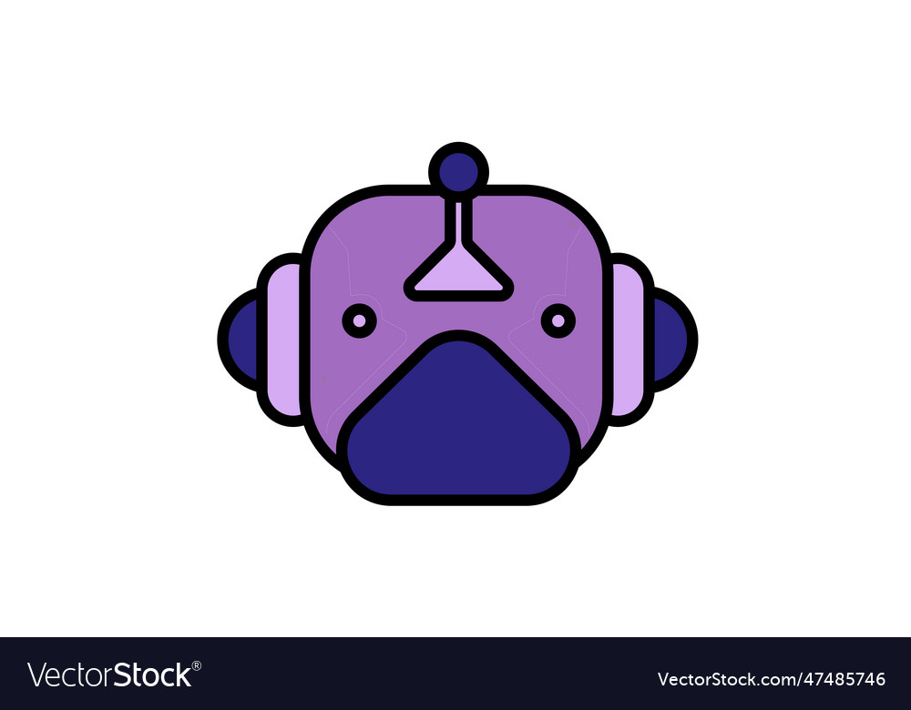 Cartoon robot head artificial intelligence art